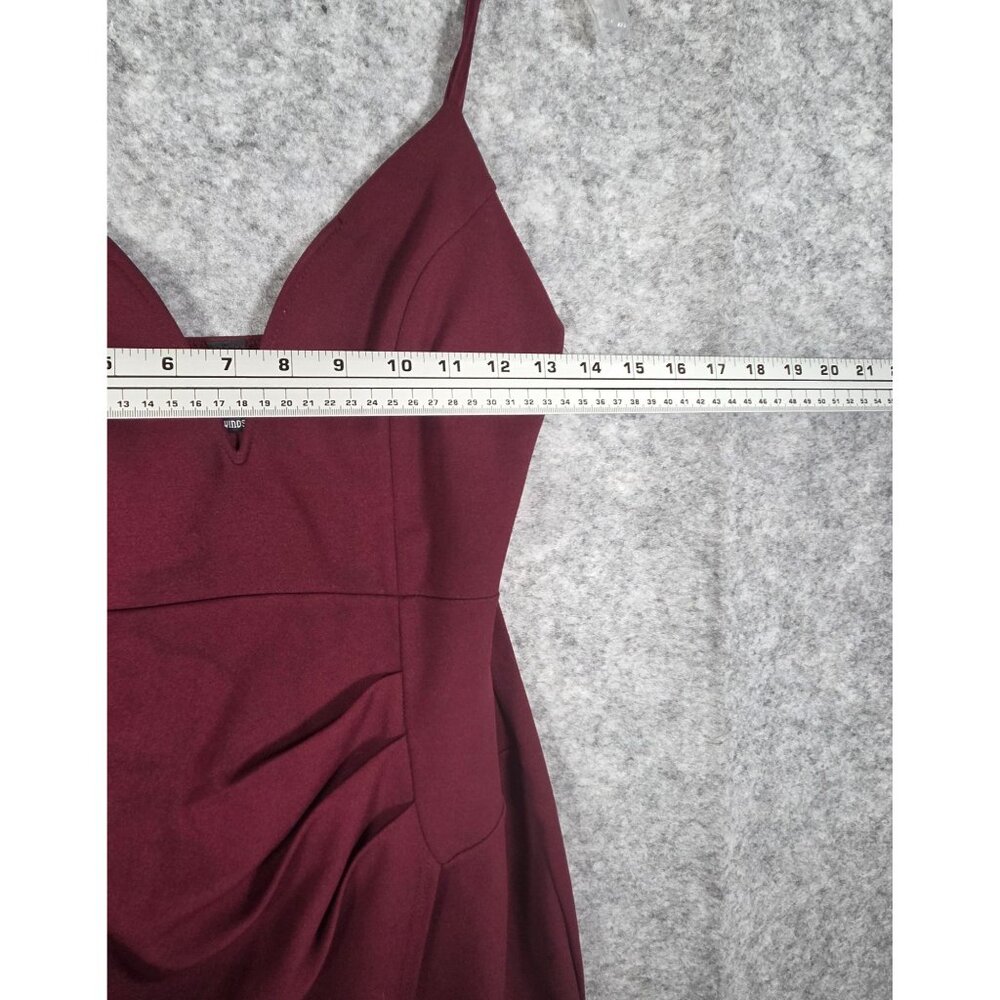 Windsor Burgundy Bodycon Asymmetrical Mini Dress Sleeveless Party Cocktail Size - Picture 4 of 8